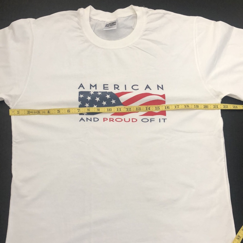 “American and proud of it” white T-shirt size large - Picture 5 of 6